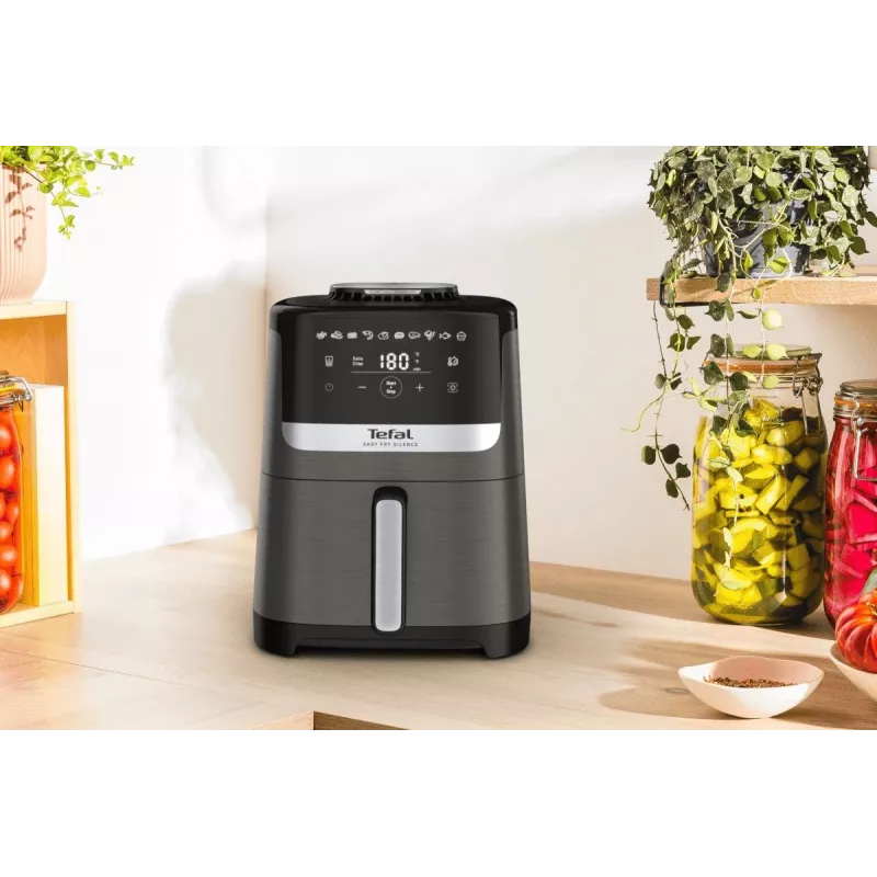 Tefal Easy Fry Silence EY551HE0 fritieris Viens 5 L Brīvi stāvošs Karstā gaisa fritieris Melna, Pelēka, Nerūsējošais tērauds