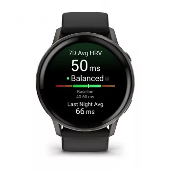 Garmin Venu 4 viedpulkstenis, 45 mm, 1,4 collu AMOLED, GPS, melns