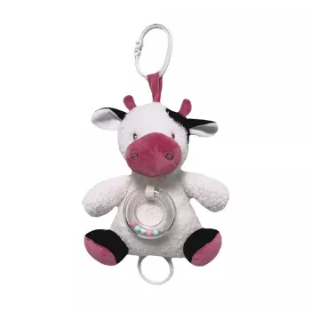 Mūzikas kastīte TULILO Govs modelis, balta-bordo apdare, 18 cm