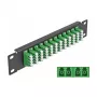 Fiber Optic Patch Panel DeLOCK 10 inch 12 Port LC Quad zaļa 1U Melns