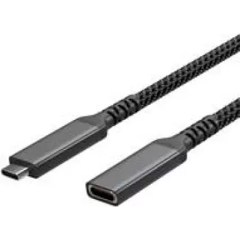 USB-C pagarinātāja kabelis USB-C >USB-C ligzda 3.2 PD Tekstila 0,5m (FL31-74003)