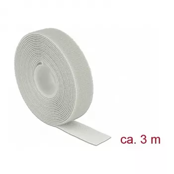 Āķa un cilpas stiprinājumu lente DELOCK 18279 — pelēka, 20 mm × 3 m, 1 gab.