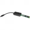 INTER-TECH adapteris M.2 uz USB Type-C K-1696-P2, M.2 ligzda, USB-C spraudnis, 5V, 37×54×12 mm, melns
