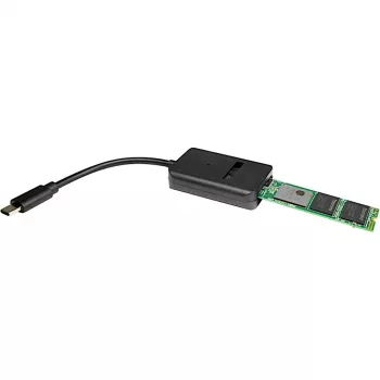 INTER-TECH adapteris M.2 uz USB Type-C K-1696-P2, M.2 ligzda, USB-C spraudnis, 5V, 37×54×12 mm, melns