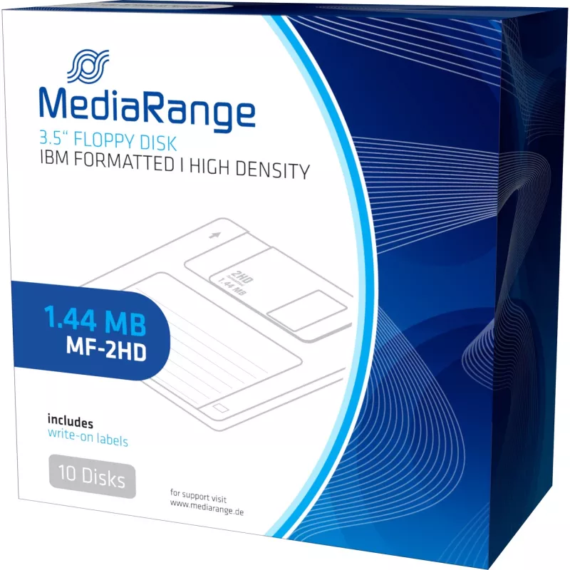 Floppy disks MediaRange MR200 3.5 collas 1,44 MB 10 gab., sarkana un dzeltena