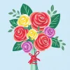 Ravensburger gleznošanas komplekts CreArt – Bouquet of Roses, krāsošanas pēc numuriem komplekts (modelis 25520)