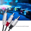Audio kabelis Qoltec 52339 1m 2xRCA 3.5mm Melns
