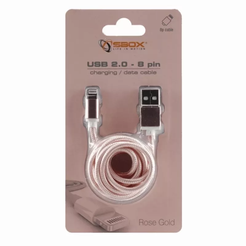 Sbox USB 2.0 8 Pin IPH7-RG rozā zelts