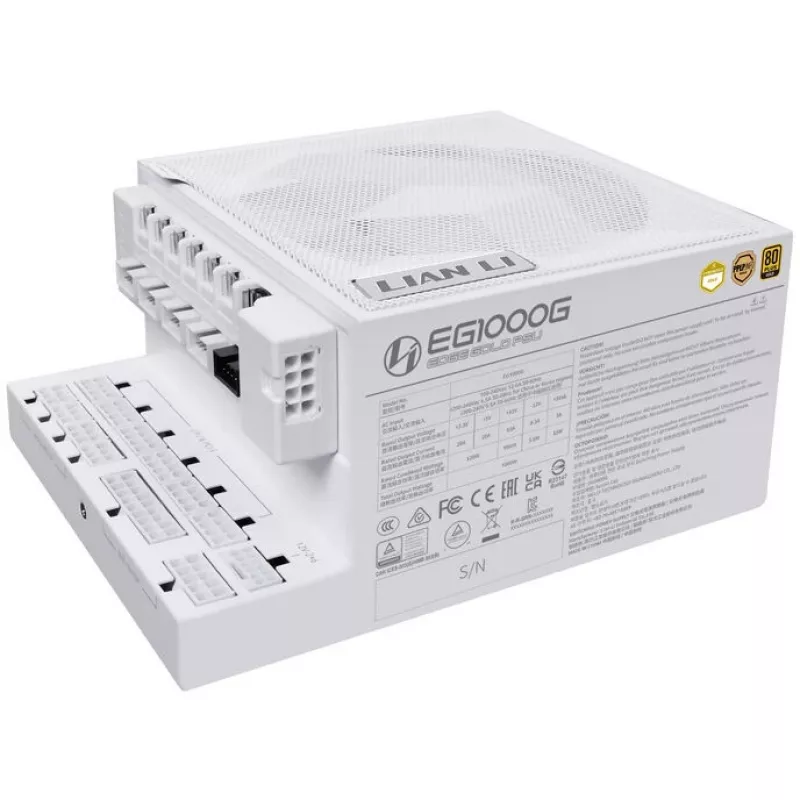 Barošanas bloks Lian Li EDGE GOLD 1000, 1000 W, 80 PLUS Gold, ATX 3.1, PCIe 5.1, USB centrmezgls