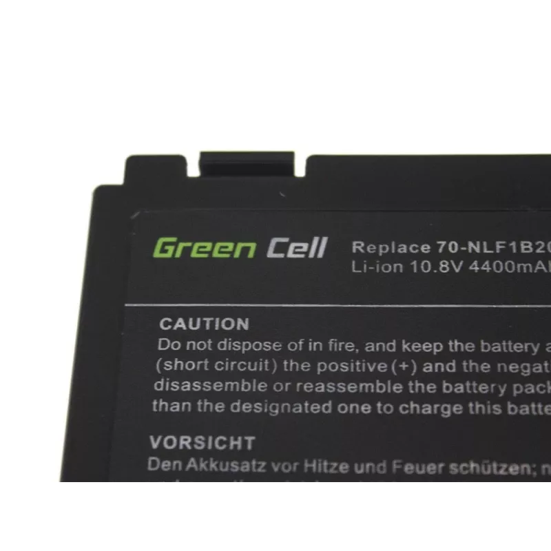 Baterija zaļa Cell AS01 ASUS K40 K50 K60 K70 X70, Li-Ion 10.8V 4400mAh, 6 elementi, Melna