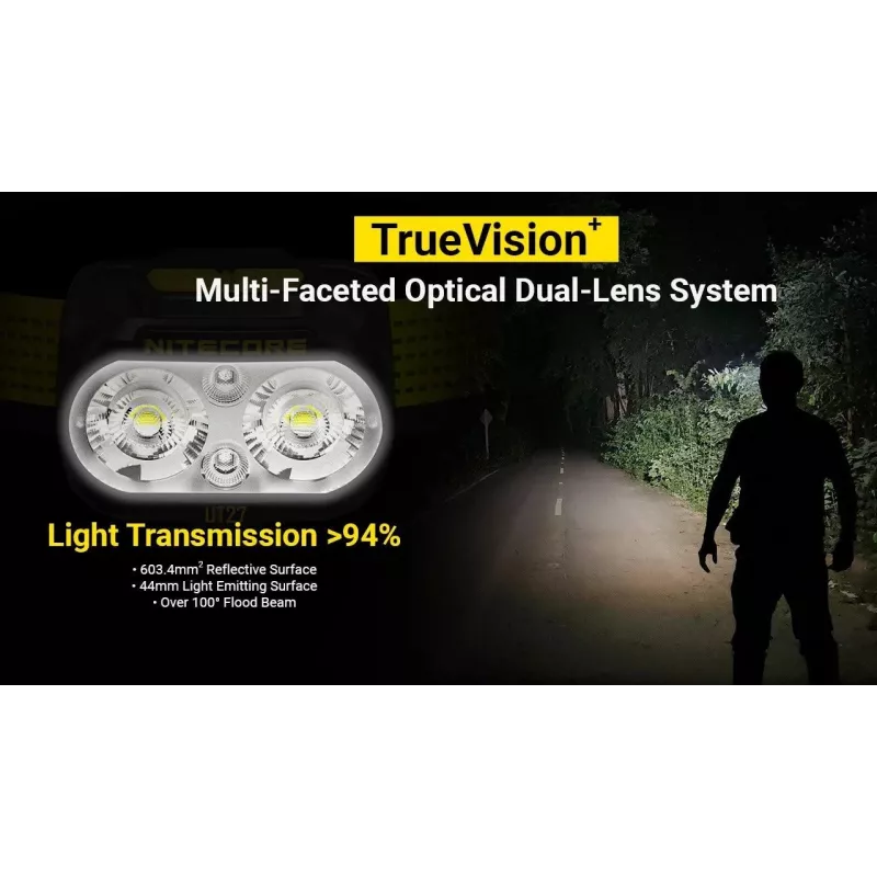 Nitecore UT27 MCT Melna, Dzeltena Galvas lukturītis LED