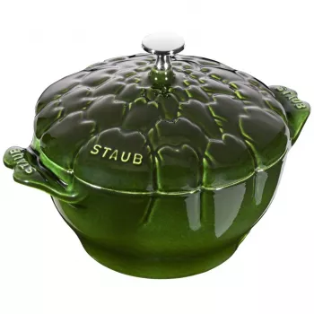 Staub Round Cast Iron Artichoke Pot - 3 ltr, Green