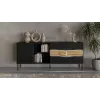 Cama INSERTO 3D1W kumode 190x40x80 melns + LED