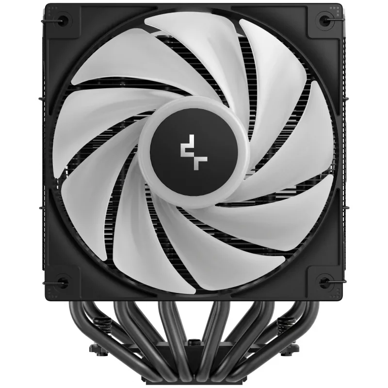 Gaisa dzesētājs DeepCool AG620 BK ARGB V2 — 120 mm divkāršs ventilators, 6 siltuma caurules, LGA 1700/AM4/AM5 atbalsts, melns