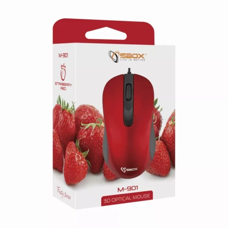 Sbox M-901 optiskā pele sarkana