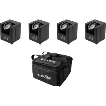Apgaismojuma komplekts EUROLITE 4x AKKU UP-1 ar baterijām darbināms ar SB-4 mīksto somu