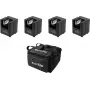 Apgaismojuma komplekts EUROLITE 4x AKKU UP-1 ar baterijām darbināms ar SB-4 mīksto somu