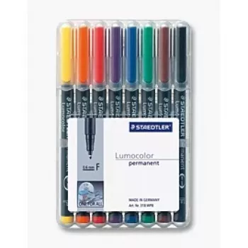 Pastāvīgs marķieris Staedtler 318 WP8 melns zils brūns zaļš oranžs sarkans violets dzeltens 8 gab.