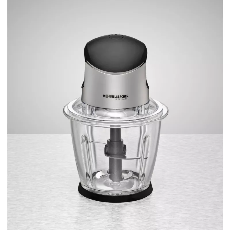 Rommelsbacher MZ 500 elektriskais virtuves smalcinātājs — 1,5 L, 500 W, melns nerūsējošais tērauds