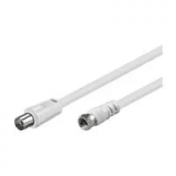 Wentronic Goobay SAT/antenas pieslēguma kabelis, balts, 1,5 m - F-spraudnis IEC/Koax-spraudnis (11726)