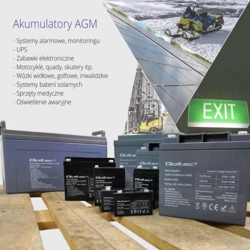 Qoltec 53036 AGM akumulators | 12V | 24Ah | maks. 360A