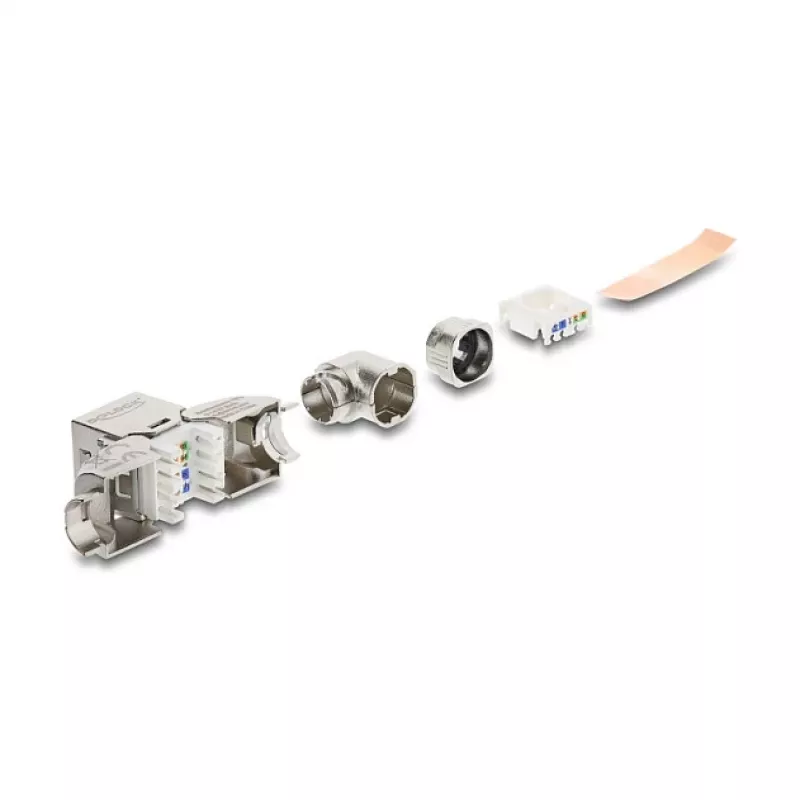 DeLOCK Keystone modulis RJ45 ligzda uz LSA Cat.6A metāla fiksators bezinstrumentu 90° leņķa ekranēts