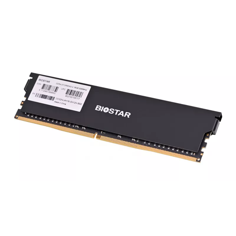 Galddatora DDR4 operatīvā atmiņa BIOSTAR 16GB 3200MHz ar siltuma izkliedētāju (modelis DO32NU4H16)
