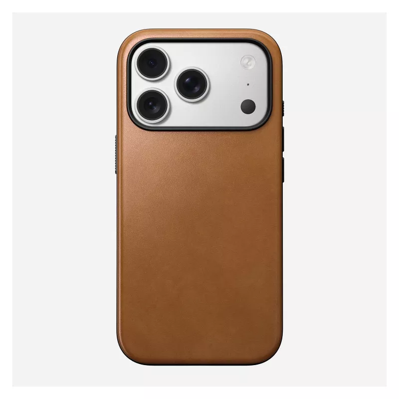 Mobilā tālruņa maciņš Nomad Modern Leather Case vāciņš iPhone 17 Pro, 16 cm (6,3 collas), dzeltenbrūns, āda un PC/TPU