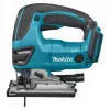 Finierzāģis Makita DJV180ZX bezvada korpusa modelis — 3 pakāpju svārsts, 0–2600 gājieni/min, gājiena garums 26 mm, griezuma dziļums kokā 135 mm