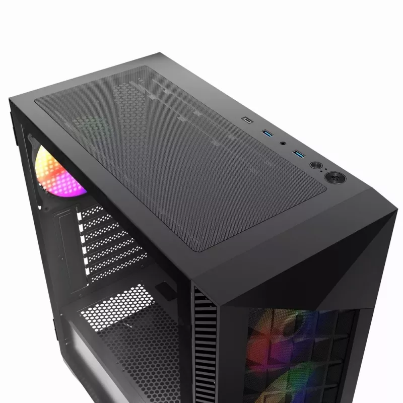 Gembird CCC-FC-900ARGB Gaming datora korpuss Fornax 900, ATX, melns