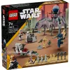 LEGO Star Wars Clone Trooper & Battle Droid Battle Pack konstruēšanas rotaļlietas bērniem ar spīdveja motocikla transportlīdzekli, 4 minifigūras un 5 figūras, dāvanas zēniem