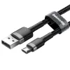 Baseus Cafule 2.4A 1m Micro USB kabelis (pelēks/melns)