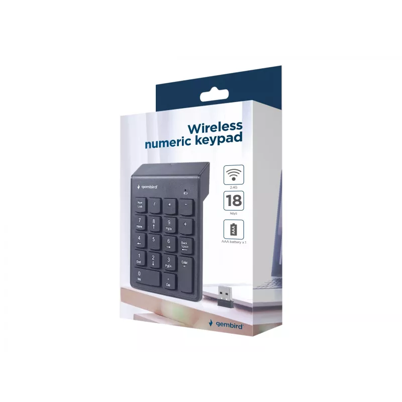 Gembird KPD-W-02 ciparu tastatūra klēpjdatoram/datoram Bluetooth Melna