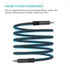 Magnētisks pīts USB-C uz USB-C kabelis FIXED FIXDBM-CC2-GR, pelēks