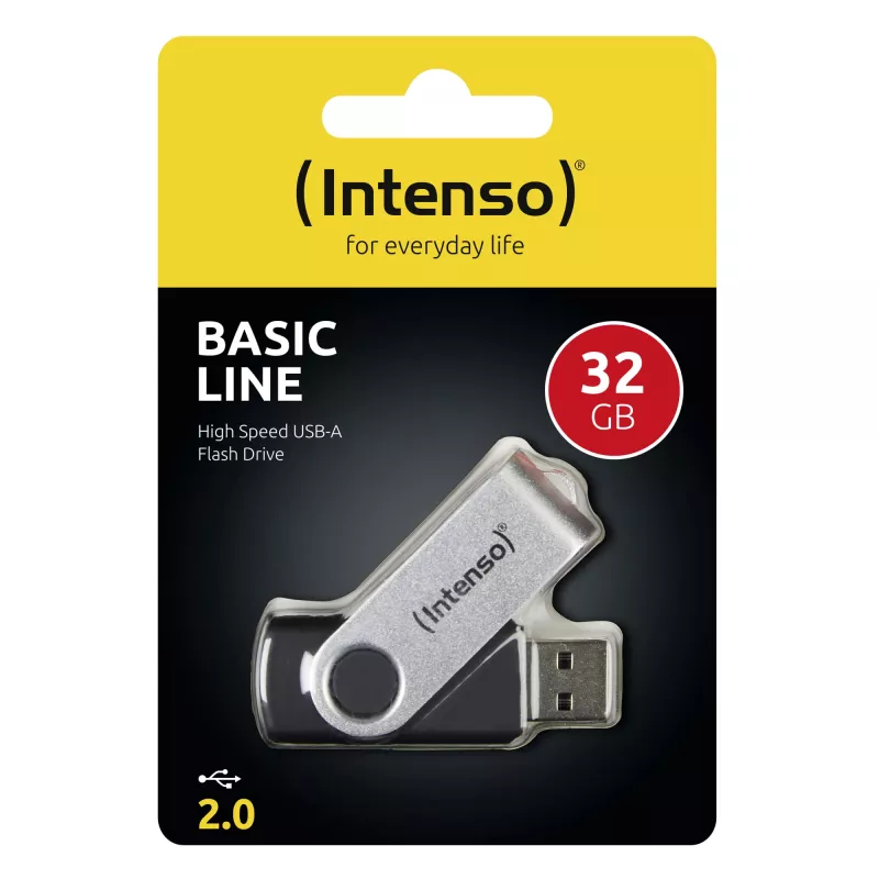 USB zibatmiņa Intenso 32GB USB-A 2.0 melna sudraba