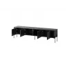 TV skapis cama meble VERA 190x40x50 cm — matēti melna virsma un rāmis