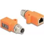 DeLOCK 60618 kabeļu savienotāju pārveidotājs M12 RJ45 oranžs