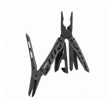 Multitool Nextool Mini FLAGSHIP NE20122 — 10-in-1 kompakts nerūsējošā tērauda daudzfunkciju rīks, melns, 67×27×17 mm, 83 g