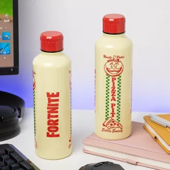 Sporta ūdens pudele Paladone Fortnite Metal PP14736FO 500 ml, metāla apdare, aizskrūvējams vāciņš