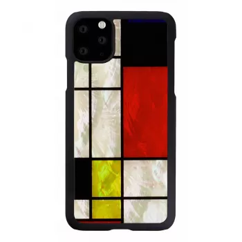 Viedtālruņa maciņš iKins iPhone 11 Pro Max — Mondrian melns aizsargapvalks