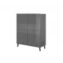 Shelving unit ABETO 100.5 x 40 x 121.5 cm grafīta/glancēts grafīta