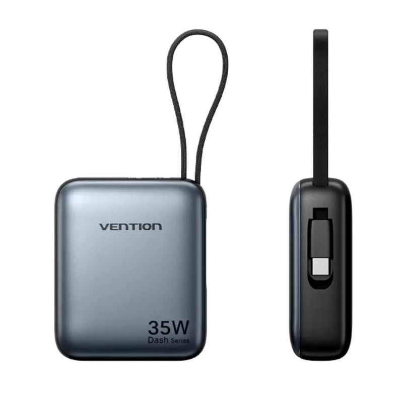 Ārējais akumulators Vention FHEH0 litija polimēra 10000 mAh 35 W USB-C melns