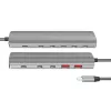 LogiLink USB 3.2 Gen2 centrmezgls 4+1 ports 2x USB-A 2x USB-C PD 100 W alumīnijs