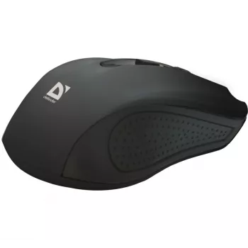 Bezvadu RF pele DEFENDER Accura MM-935 — optiskā 1600 DPI, piemērota abām rokām, 3 pogas, USB uztvērējs, melna