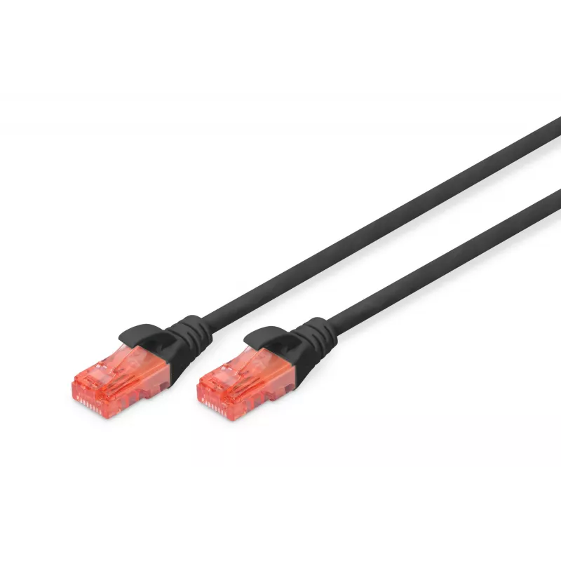 Tīkla kabelis Digitus CAT 6 U/UTP RJ-45 0.5m Melns