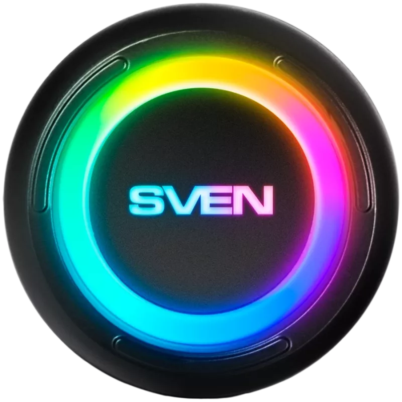 Skaļrunis SVEN PS-315, melns, jauda 2x10W (RMS), ūdensizturīgs (IPx6), TWS, Bluetooth, USB, microSD, litija baterija