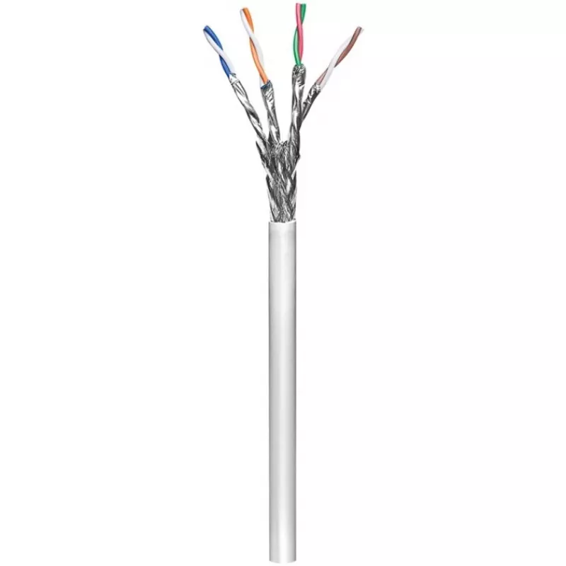 Wentronic Goobay CAT 6 tīkla kabelis, S/FTP (PiMF), pelēks, 305 m - CCA vara maisījums, AWG 23/1 (viendzīslas), PVC (95696)
