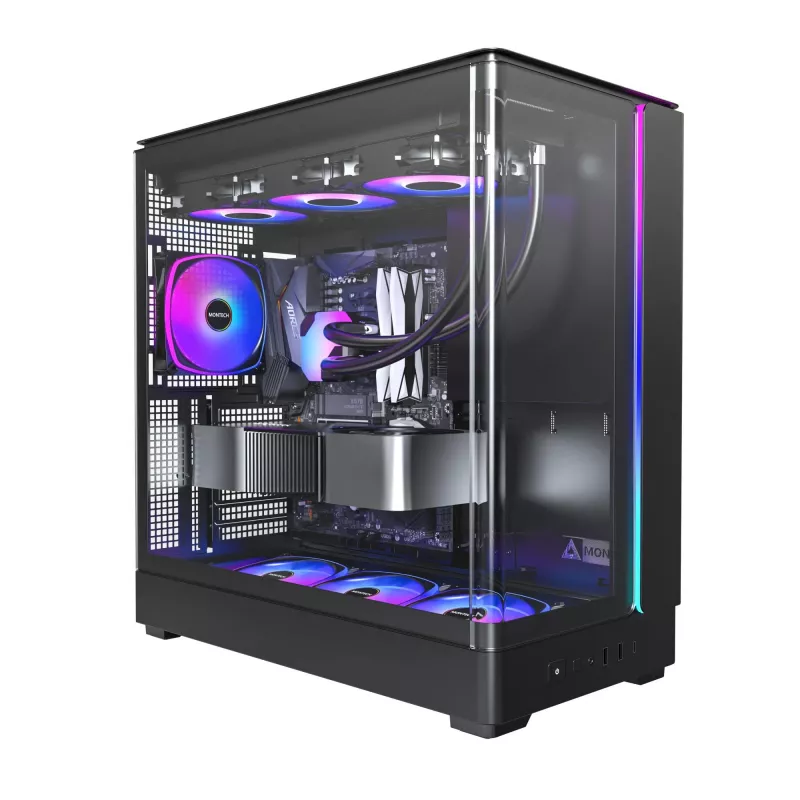 PC Case Montech KING 45 PRO Melns — micro ATX / Mini-ITX, Midi Tower