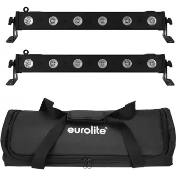 LED stieņu komplekts EUROLITE 2x LED BAR-6 QCL RGBW ar mīksto somu