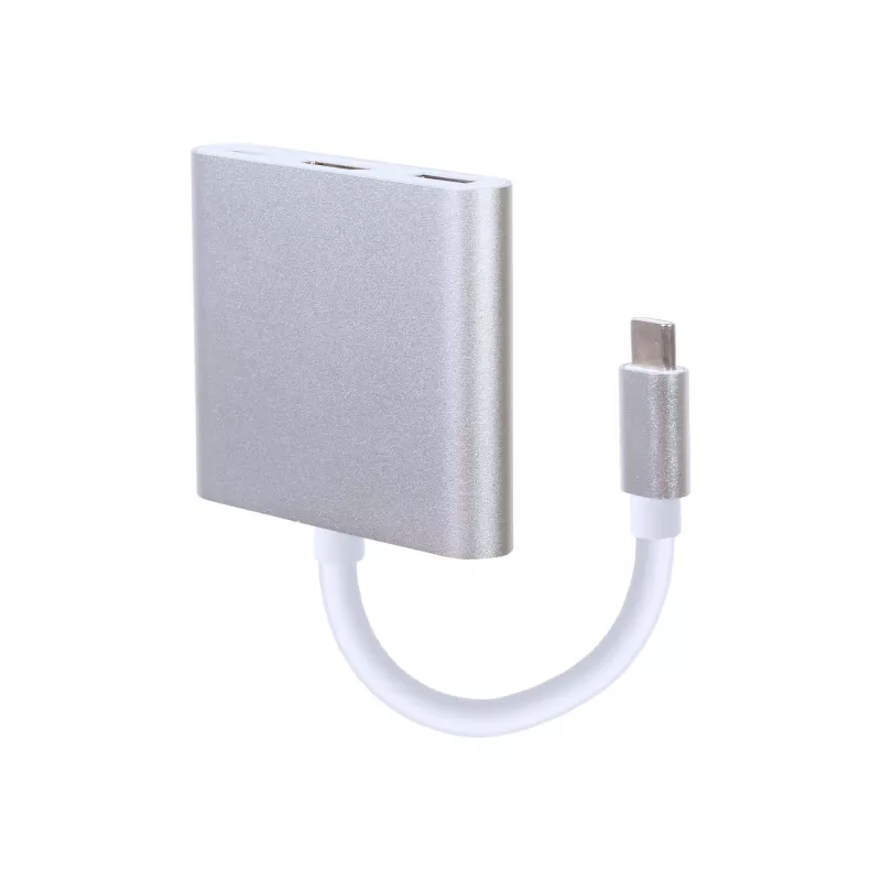 USB grafikas adapteris GEMBIRD A-CM-HDMIF-02-SV, HDMI izeja, līdz 3840×2160, sudraba krāsa, 58,5×51×11,6 mm